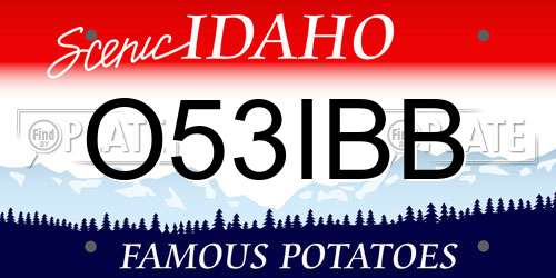 O53IBB Idaho License Plate