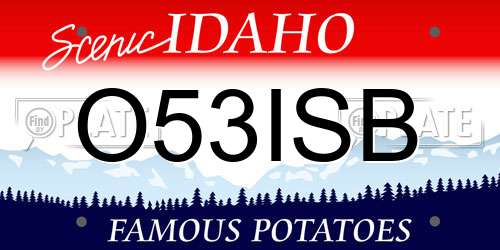 O53ISB Idaho License Plate