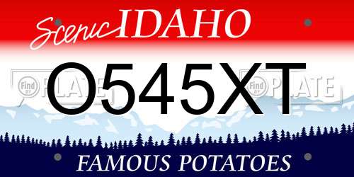 O545XT Idaho License Plate