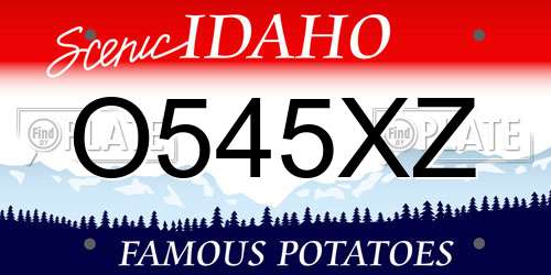O545XZ Idaho License Plate