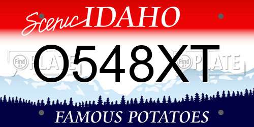 O548XT Idaho License Plate