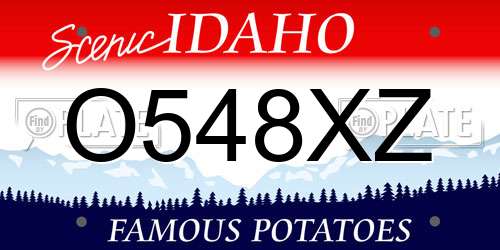 O548XZ Idaho License Plate