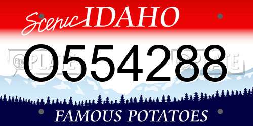 O554288 Idaho License Plate