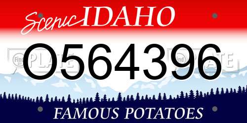 O564396 Idaho License Plate
