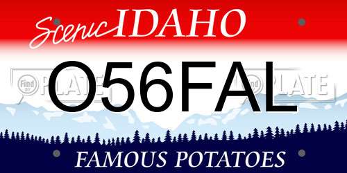 O56FAL Idaho License Plate