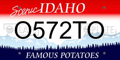O572TO Idaho License Plate