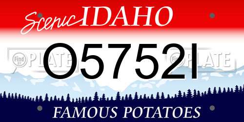 O5752I Idaho License Plate