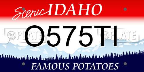 O575TI Idaho License Plate