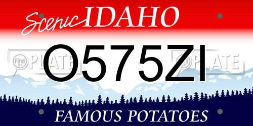 O575ZI Idaho License Plate