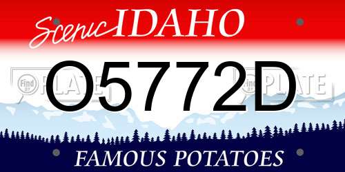 O5772D Idaho License Plate