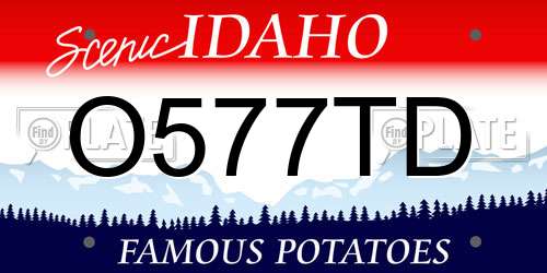 O577TD Idaho License Plate