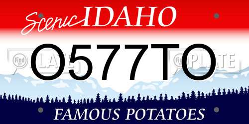 O577TO Idaho License Plate