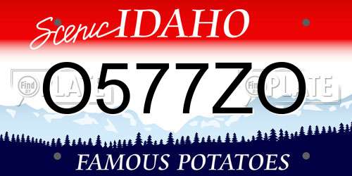 O577ZO Idaho License Plate