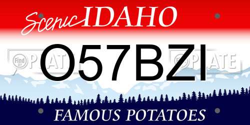 O57BZI Idaho License Plate