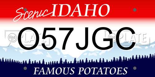 O57JGC Idaho License Plate