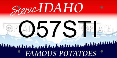O57STI Idaho License Plate