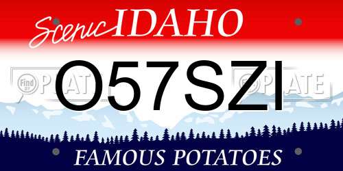 O57SZI Idaho License Plate