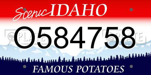 O584758 Idaho License Plate