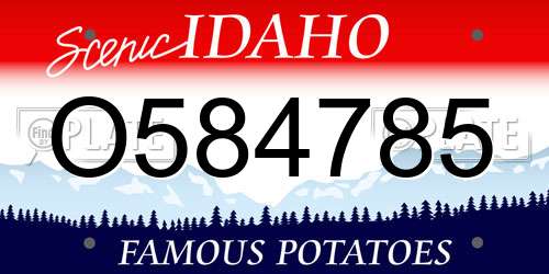O584785 Idaho License Plate