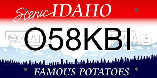 O58KBI Idaho License Plate