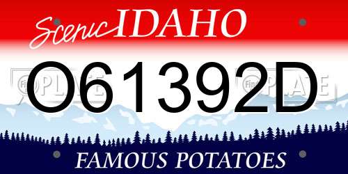 O61392D Idaho License Plate