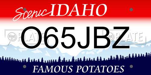 O65JBZ Idaho License Plate