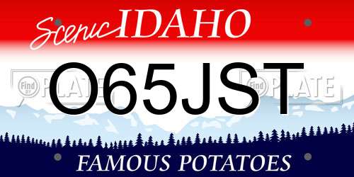 O65JST Idaho License Plate