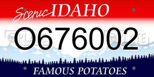 O676002 Idaho License Plate