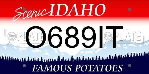 O689IT Idaho License Plate