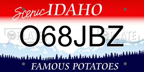 O68JBZ Idaho License Plate