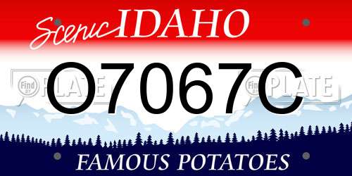 O7067C Idaho License Plate