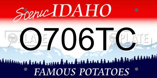 O706TC Idaho License Plate