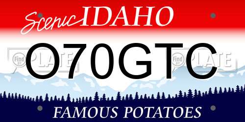 O70GTC Idaho License Plate
