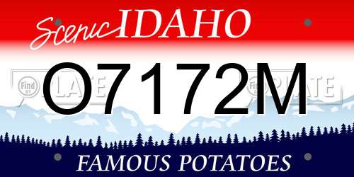 O7172M Idaho License Plate
