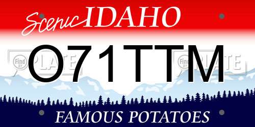 O71TTM Idaho License Plate