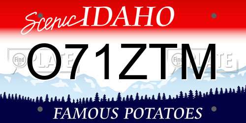 O71ZTM Idaho License Plate