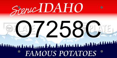 O7258C Idaho License Plate