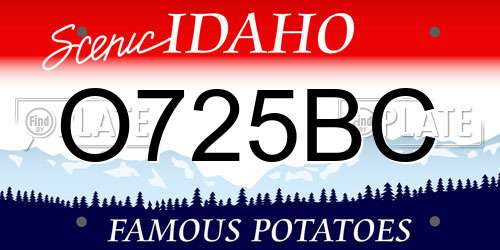 O725BC Idaho License Plate