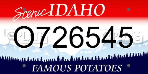 O726545 Idaho License Plate