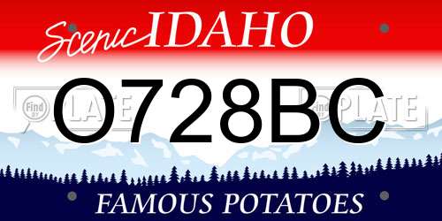 O728BC Idaho License Plate