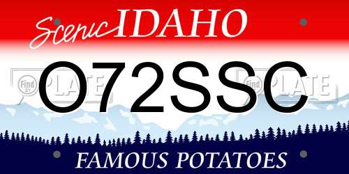 O72SSC Idaho License Plate