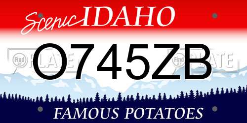 O745ZB Idaho License Plate