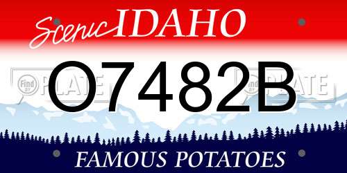 O7482B Idaho License Plate