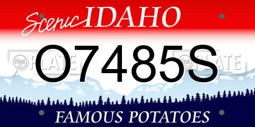 O7485S Idaho License Plate