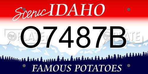 O7487B Idaho License Plate