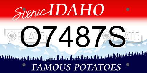 O7487S Idaho License Plate