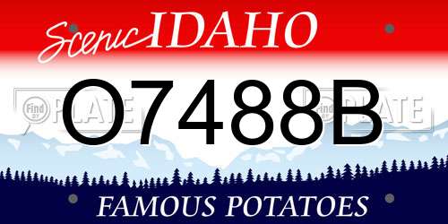 O7488B Idaho License Plate