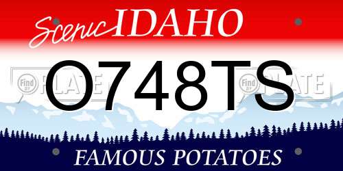 O748TS Idaho License Plate