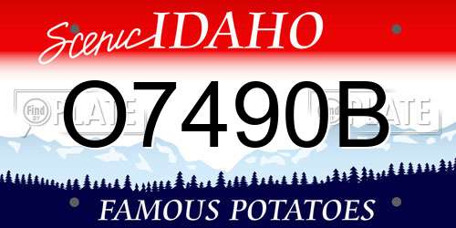 O7490B Idaho License Plate