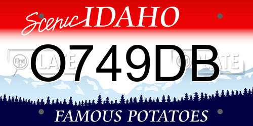 O749DB Idaho License Plate